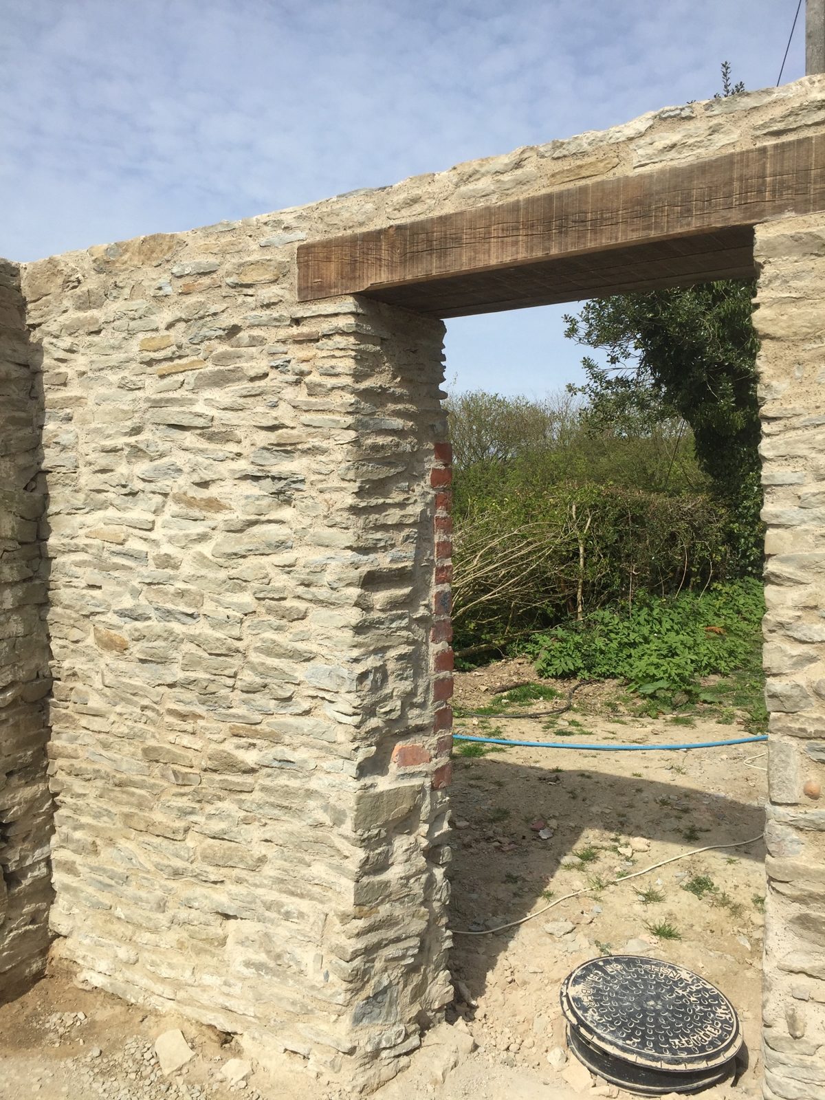 New lintel and rebuilt opening